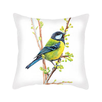 HKM-192787 Nordic Bird Pattern Flannel Pillowcase - 45x45cm, Polyester Print Design