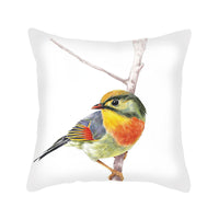 HKM-192787 Nordic Bird Pattern Flannel Pillowcase - 45x45cm, Polyester Print Design