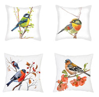 HKM-192787 Nordic Bird Pattern Flannel Pillowcase - 45x45cm, Polyester Print Design