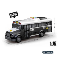 HKM-192915 Inertial Electric Light Music Double-Decker Mini Bus Toy for Kids Ages 2-7 with Opening Doors and Sound Features
