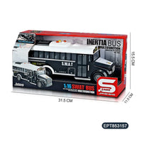HKM-192915 Inertial Electric Light Music Double-Decker Mini Bus Toy for Kids Ages 2-7 with Opening Doors and Sound Features