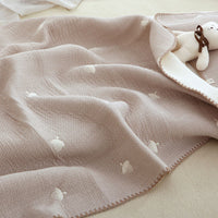 HKM-193107 Double-Sided Cotton Embroidery Baby Blanket - 100x110cm for All Seasons