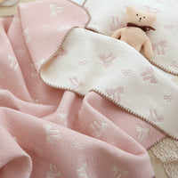 HKM-193107 Double-Sided Cotton Embroidery Baby Blanket - 100x110cm for All Seasons
