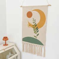 HKM-193171 Hand-woven Nordic Tapestry with Plant and Flower Designs - 70x50cm