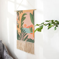 HKM-193171 Hand-woven Nordic Tapestry with Plant and Flower Designs - 70x50cm