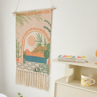 HKM-193171 Hand-woven Nordic Tapestry with Plant and Flower Designs - 70x50cm