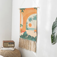 HKM-193171 Hand-woven Nordic Tapestry with Plant and Flower Designs - 70x50cm
