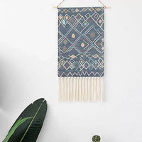 HKM-193171 Hand-woven Nordic Tapestry with Plant and Flower Designs - 70x50cm