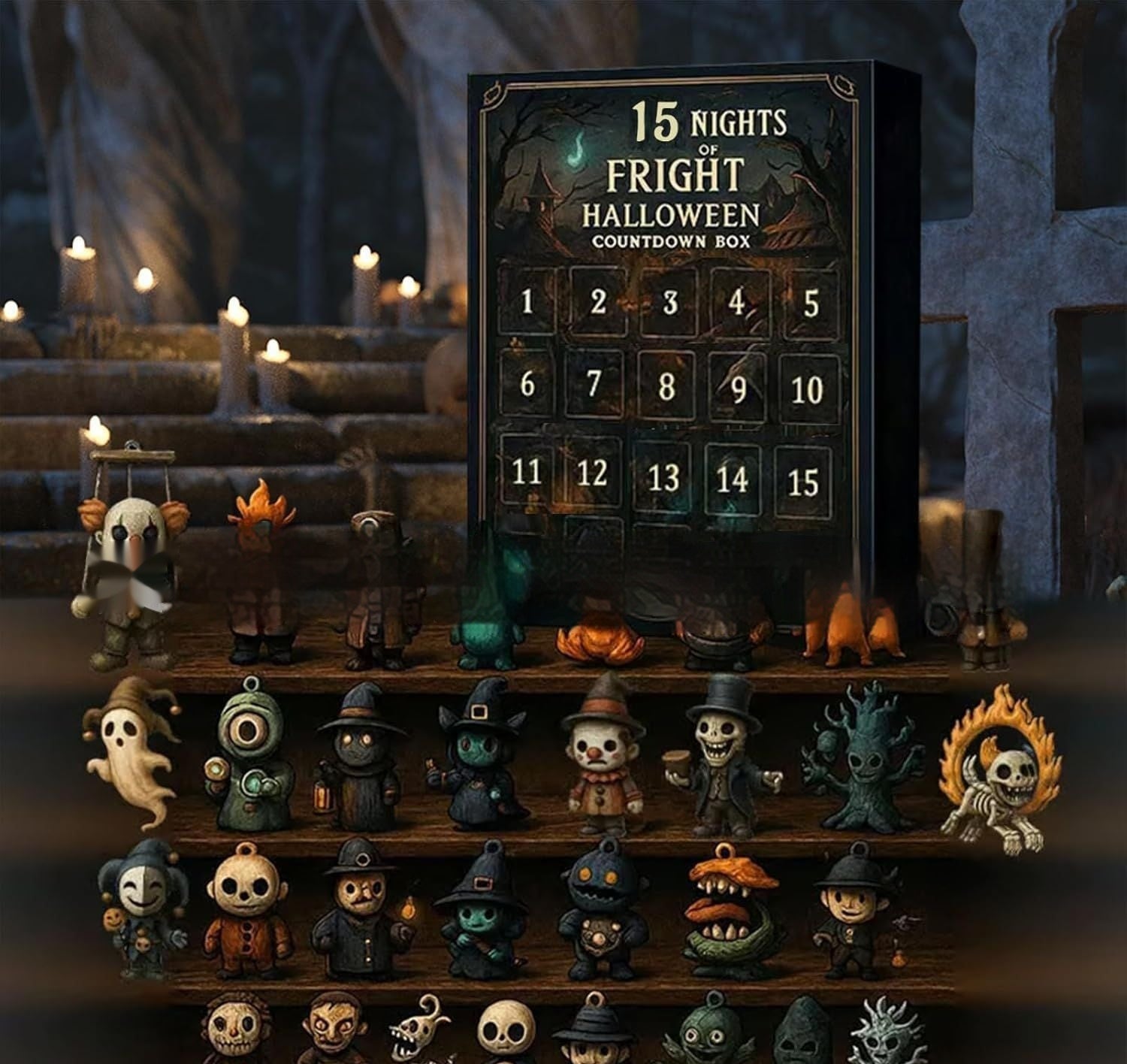 HKM-193235 31 Night Halloween Countdown Doll Blind Box – Resin Craft Advent Surprise