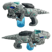 HKM-193363 Mecha Dinosaur Bubble Maker with Light and Music for Kids, Fun Outdoor Soap Bubble Toy