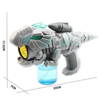 HKM-193363 Mecha Dinosaur Bubble Maker with Light and Music for Kids, Fun Outdoor Soap Bubble Toy