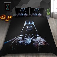 HKM-193427 3D Printed Skull Three-Piece Bedding Set with Duvet Cover, Sheet, and Pillowcase, 200x230cm