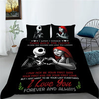 HKM-193427 3D Printed Skull Three-Piece Bedding Set with Duvet Cover, Sheet, and Pillowcase, 200x230cm