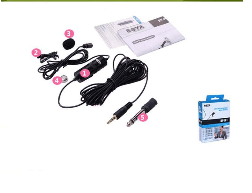 KTX-193811 Professional Omnidirectional Lavalier Microphone for Cameras with 3.5mm Universal Connection