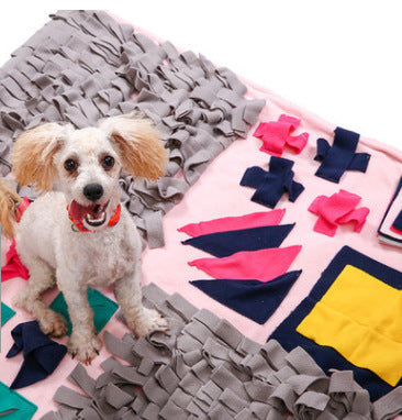 HKM-193875 Pet Sniffing Mat for Dogs and Cats - Soft Cloth, Pink, 100x70cm