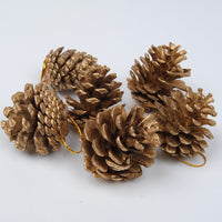 HKM-193875 Pine Cone Christmas Decoration Pendants in Gold and Silver - Set of 6