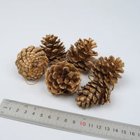 HKM-193875 Pine Cone Christmas Decoration Pendants in Gold and Silver - Set of 6