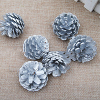 HKM-193875 Pine Cone Christmas Decoration Pendants in Gold and Silver - Set of 6