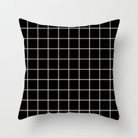 HKM-193939 Geometric Black and White Polyester Pillowcases with Plush Filling