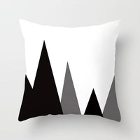 HKM-193939 Geometric Black and White Polyester Pillowcases with Plush Filling