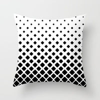 HKM-193939 Geometric Black and White Polyester Pillowcases with Plush Filling