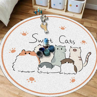 HKM-194003 Round Cartoon Floor Mat for Bedroom - Cute Animal & Dinosaur Designs, Machine Washable Polyester Fiber, Multiple Sizes Available