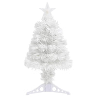 HKM-194067 64 cm White Artificial Christmas Tree with LED and Fiber Optic Lights