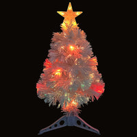 HKM-194067 64 cm White Artificial Christmas Tree with LED and Fiber Optic Lights