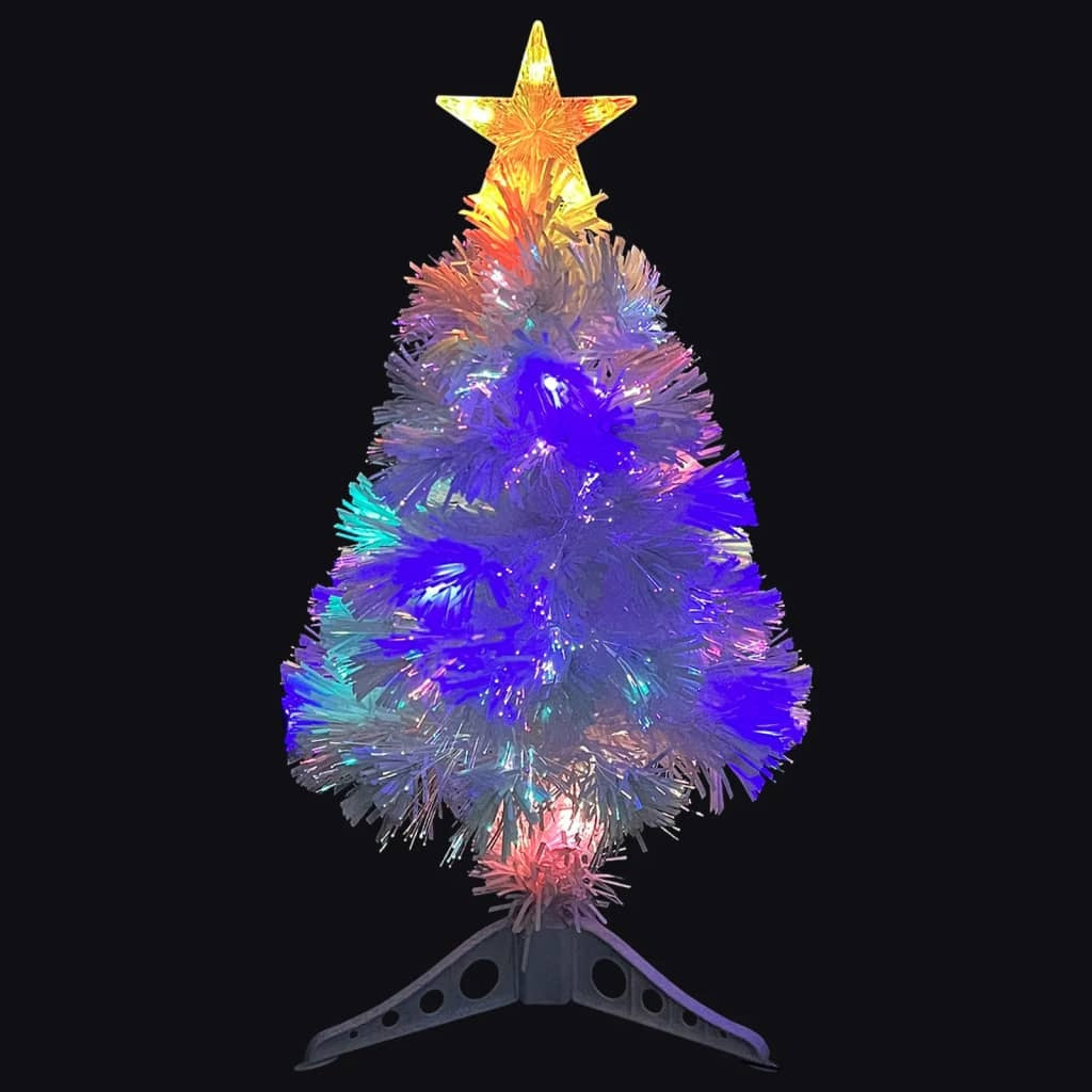 HKM-194067 64 cm White Artificial Christmas Tree with LED and Fiber Optic Lights