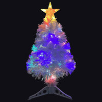 HKM-194067 64 cm White Artificial Christmas Tree with LED and Fiber Optic Lights