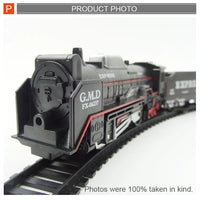 HKM-194067 Battery Operated Railway Train Toy with Sound and Light for Ages 5-13, Plastic Construction