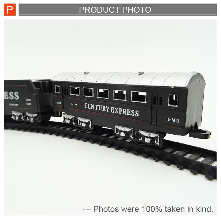 HKM-194067 Battery Operated Railway Train Toy with Sound and Light for Ages 5-13, Plastic Construction