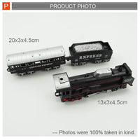 HKM-194067 Battery Operated Railway Train Toy with Sound and Light for Ages 5-13, Plastic Construction