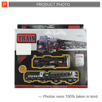 HKM-194067 Battery Operated Railway Train Toy with Sound and Light for Ages 5-13, Plastic Construction