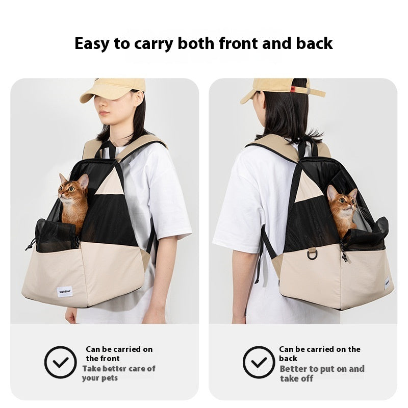 HKM-194131 Lightweight Breathable Four Seasons Pet Backpack for Pets Up to 6KG in Milk Brown, Buckwheat Gray, Olive Green