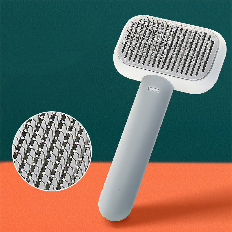 HKM-194195 Stainless Steel Cat and Dog Grooming Comb – Open-Knot Hair Brush for Gentle Massaging and Cleaning