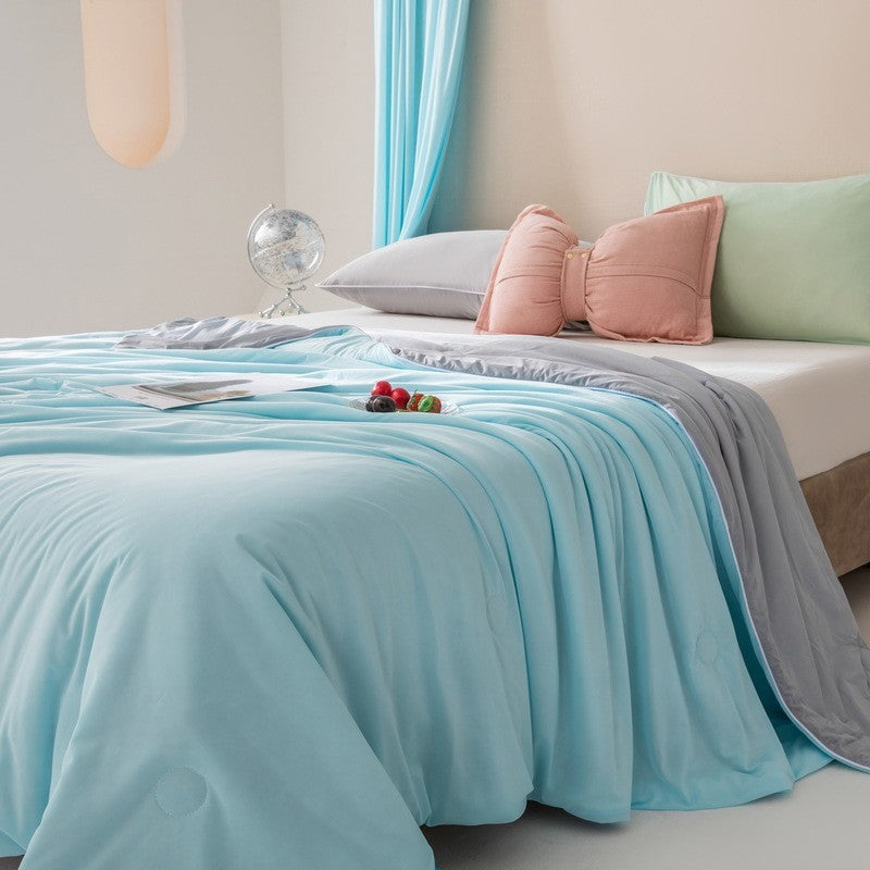 HKM-194259 Cool Silk Summer Blanket - Machine Washable, Multiple Sizes: Single, Plus Size, Double, Children's