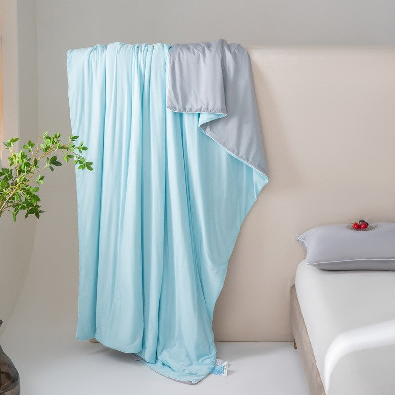 HKM-194259 Cool Silk Summer Blanket - Machine Washable, Multiple Sizes: Single, Plus Size, Double, Children's