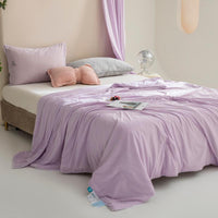 HKM-194259 Cool Silk Summer Blanket - Machine Washable, Multiple Sizes: Single, Plus Size, Double, Children's