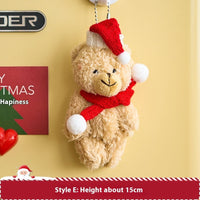 HKM-194387 Christmas Plush Ornament Set for DIY Tree Decoration - 12-15cm Hanging Dolls