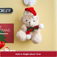 HKM-194387 Christmas Plush Ornament Set for DIY Tree Decoration - 12-15cm Hanging Dolls