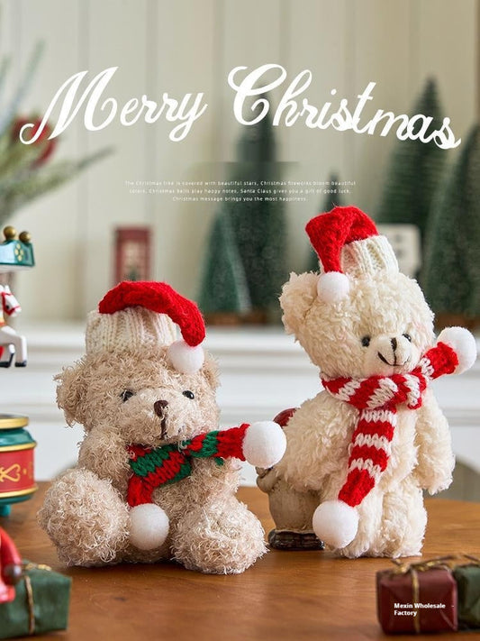 HKM-194387 Christmas Plush Ornament Set for DIY Tree Decoration - 12-15cm Hanging Dolls