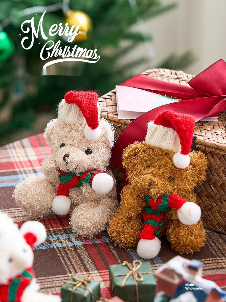 HKM-194387 Christmas Plush Ornament Set for DIY Tree Decoration - 12-15cm Hanging Dolls