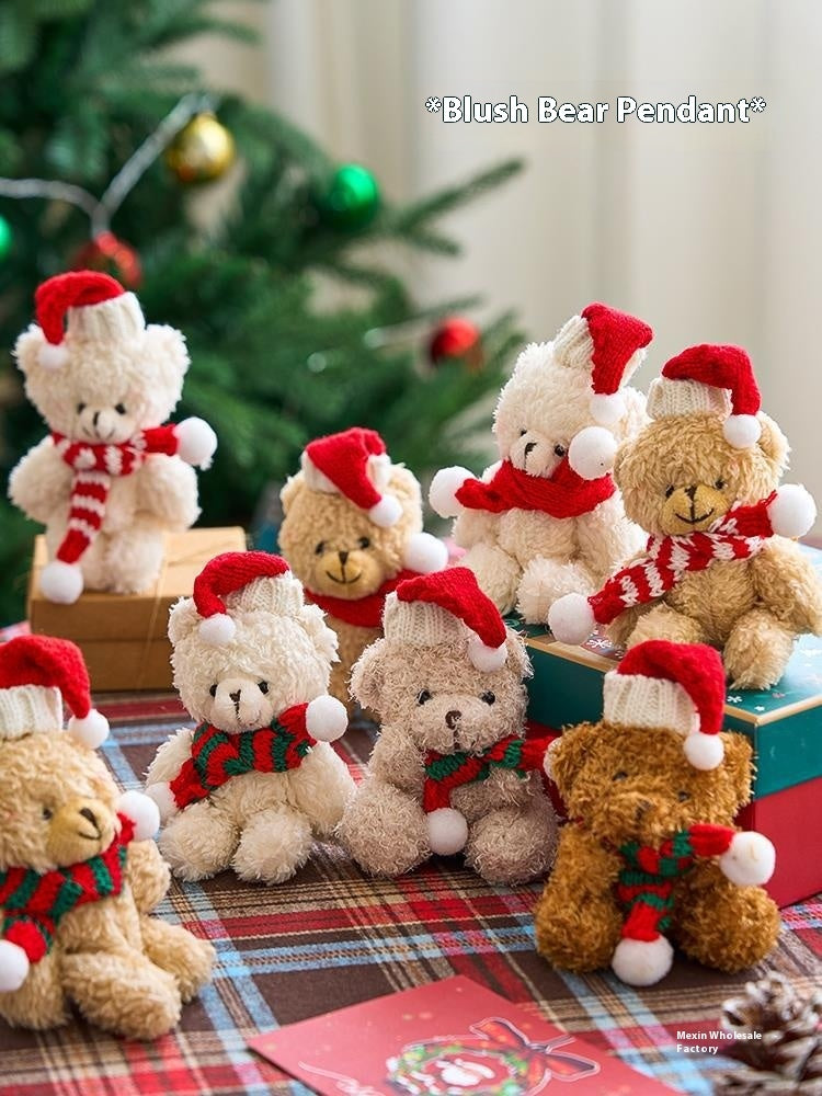 HKM-194387 Christmas Plush Ornament Set for DIY Tree Decoration - 12-15cm Hanging Dolls