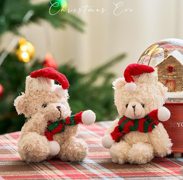 HKM-194387 Christmas Plush Ornament Set for DIY Tree Decoration - 12-15cm Hanging Dolls