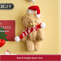 HKM-194387 Christmas Plush Ornament Set for DIY Tree Decoration - 12-15cm Hanging Dolls
