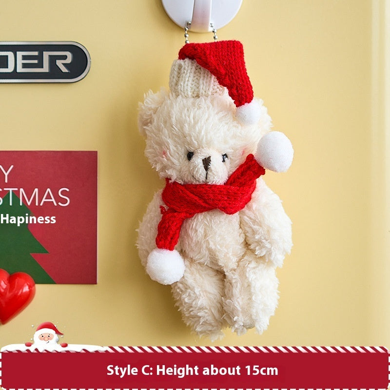HKM-194387 Christmas Plush Ornament Set for DIY Tree Decoration - 12-15cm Hanging Dolls