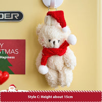 HKM-194387 Christmas Plush Ornament Set for DIY Tree Decoration - 12-15cm Hanging Dolls