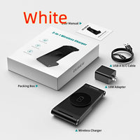 HKM-194515 Vertical Folding Magnetic 3-in-1 Wireless Charger - Black & White