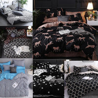 HKM-194579 Geometric Pattern 2-Piece Quilt Cover and Pillowcase Set, Multiple Sizes Available